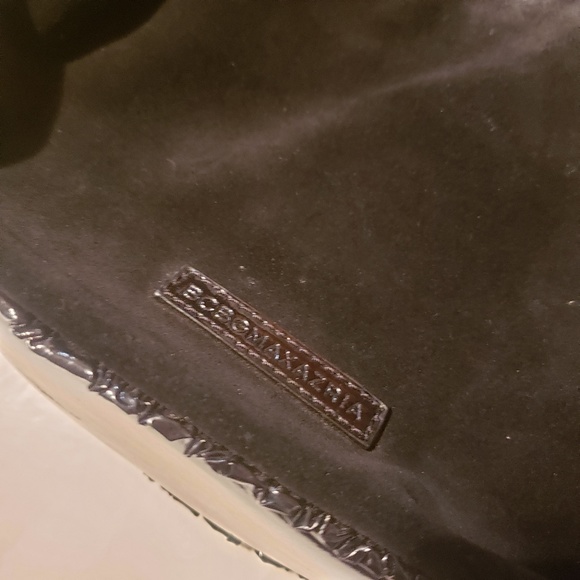 BCBGMaxazria Velour Black and Gold Chain Hand Bag - Picture 2 of 8